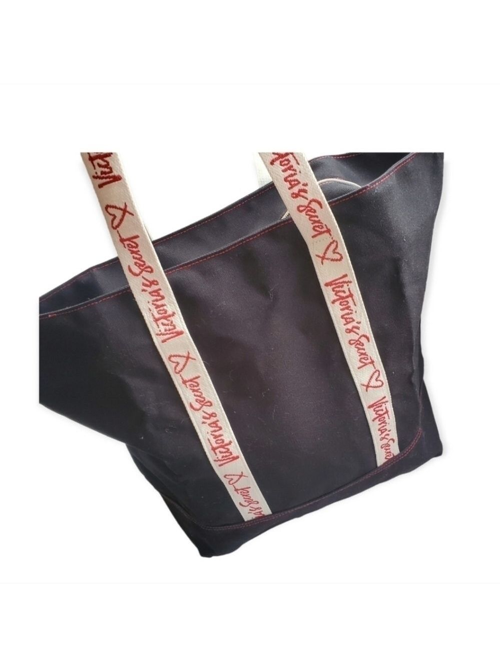 Vintage Y2K Victorias Secret Logo Strap Canvas Tote Bag